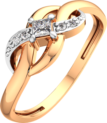 Кольцо из розового золота ZORKA 210942.14K.R.ZZ (р.16.5, с фианитами)