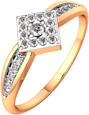 Кольцо из розового золота ZORKA 2101586.14K.R (р.16.5, с фианитами)