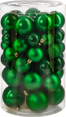Набор шаров новогодних Ausini B8033GN (зеленый, 60шт)