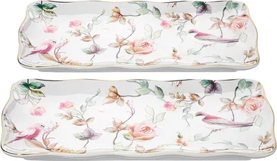 Набор сервировочных блюд Elan Gallery Певчие птички New Bone China / 730860
