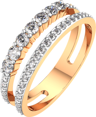 Кольцо из розового золота ZORKA 210901.14K.R.ZZ (р.17.5, с фианитами)