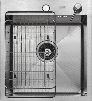 Мойка кухонная Arfeka Eco AR 45x50 + CL AR F+DS AR  (Satin Decor, с дозатором и коландером)