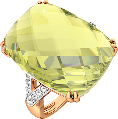 Кольцо из розового золота ZORKA 2S7176.14K.R (р.18, с кварцем и фианитами)