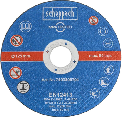 Набор отрезных дисков Scheppach 125мм 125x1.2x22.23 / 7903806704 (12шт)