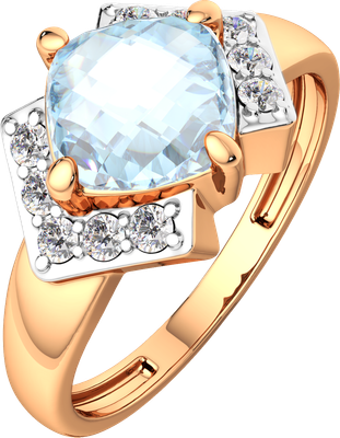 Кольцо из розового золота ZORKA 2S4056.14K.R.ZZ (р.18, с топазом и фианитами)