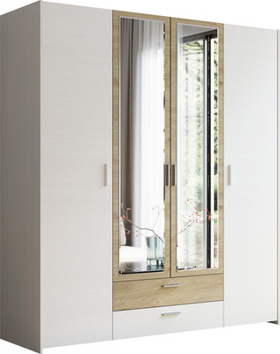 Шкаф Евва Венеция ВН-4D2Z2S (бодега белый/гикори кингстон)