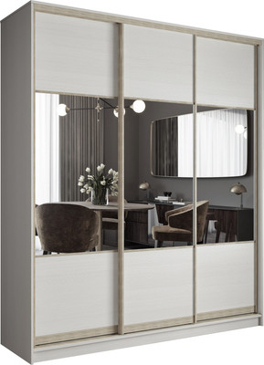 Шкаф-купе Евва  АЭП ШК.3.03 176 BbBbH.01 (бодега белый/бодега белый/дуб шато)