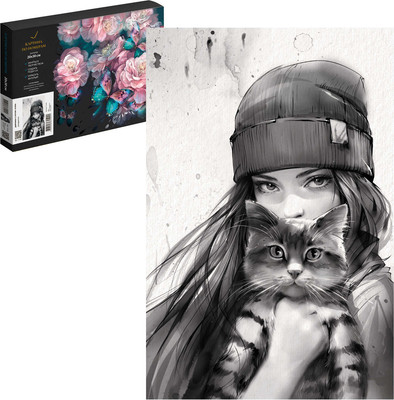 Картина по номерам Феникс+ Девушка с котом. Осень / 71245
