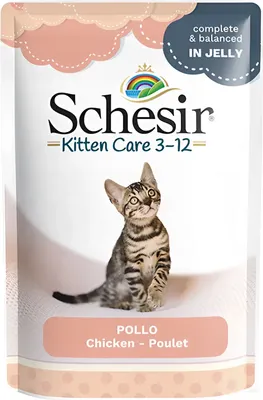 Влажный корм для кошек Schesir Для котят 3-12 мес Курица (20х85г)