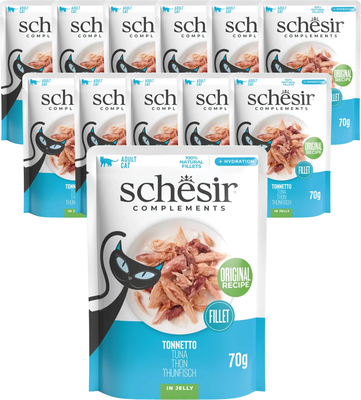 Влажный корм для кошек Schesir Complements Тунец в желе (12х70г)
