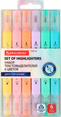 Набор маркеров Brauberg Tip-D / 152533 (6цв)