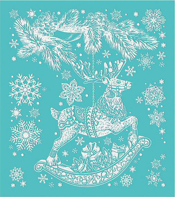 Наклейка на окно Феникс-Презент Лошадка с веточкой 86028