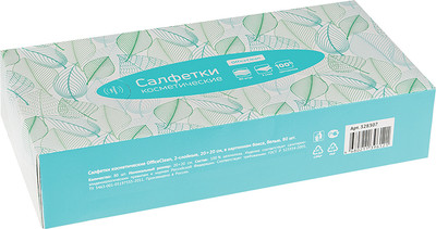 Бумажные салфетки OfficeClean Косметические 20x20см / 328307 (80шт, белый)