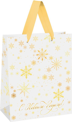 Пакет подарочный Meshu Gold Snowflake / MS_66171