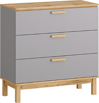 Комод MODULA Вирелле INV06T-3S-902/398/912(21) (BZ серый шифер/DI дуб натюрель)