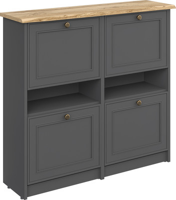 Тумба для обуви MODULA Гранда INV07T-4D-1030/295/961(22) (графит/дуб натюрель)