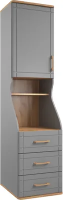 Шкаф-пенал MODULA Карпин INV01HS-1D3S-502/621/2014(05) (дуб натюрель/серый)