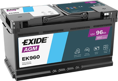 Автомобильный аккумулятор Exide AGM EK960 96Ah 850A (R+)