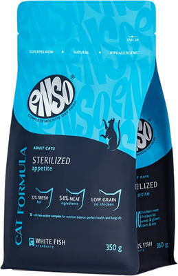 Сухой корм для кошек ENSO CF Sterilized белая рыба клюква / 020/251062 (350г)