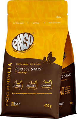 Сухой корм для собак ENSO DF Perfect Start Для щенков мелк/мини утка яблоко / 020/251185 (400г)