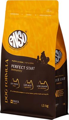 Сухой корм для собак ENSO DF Perfect Start Для щенков мелк/мини утка яблоко / 020/251192 (1.5кг)