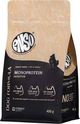 Сухой корм для собак ENSO DF Monoprotein Для мелк/мини индейка шпинат / 020/251277 (400г)