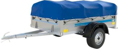 Прицеп для автомобиля Кремень Профи 2x1.3м (борт 50см, тент с дугами 30см)