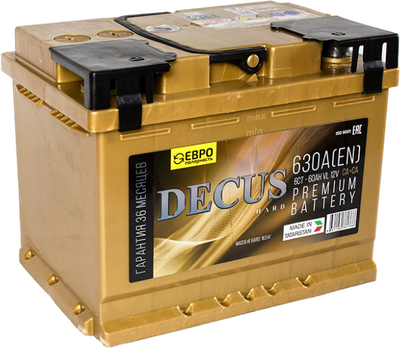 Автомобильный аккумулятор DECUS 60 Ah (0) 630A L2 6CT-60 / 060 255 K11 D (60А/ч)