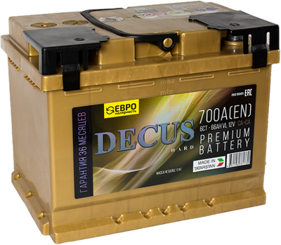 Автомобильный аккумулятор DECUS 66 Ah (0) 700A L2 6CT-66 / 066 255 K11 D (66А/ч)