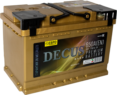 Автомобильный аккумулятор DECUS 77 Ah (0) 850A L3 6СТ-77 / 077 255 K11 D (77А/ч)