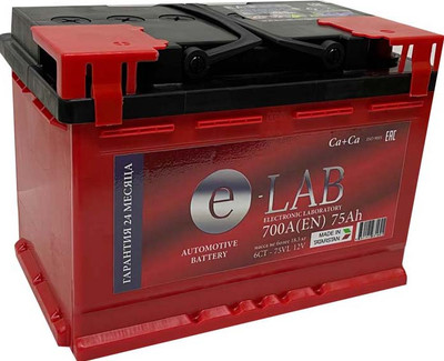 Автомобильный аккумулятор E-Lab (1) 700A L3 6СТ-75 / 075 112 K01 E (75А/ч)