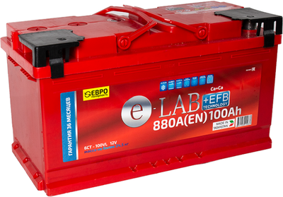 Автомобильный аккумулятор E-Lab +EFB 100 Ah (0) 880A L5 6СТ-100 / 100 111 K11 E (100А/ч)