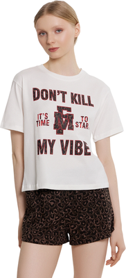 Пижама Mark Formelle 592536 (р.164/170-100-106, белый/шоколадный леопард)