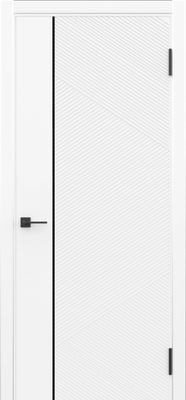 Дверь межкомнатная Geometrica PM 6 ДГ 60x200 ABS (айс/черный с 2-х сторон молдинг )