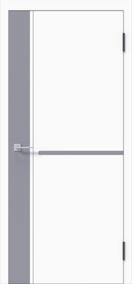 Дверь межкомнатная Geometrica DM 2 ДГ 70x200 ABS (White/Grey/черный с 4-х сторон)