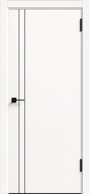 Дверь межкомнатная Geometrica KM 2 ДГ 60x200 ABS (айс/черный с 4-х сторон молдинг)