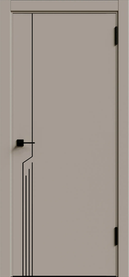 Дверь межкомнатная Geometrica DM 1 ДГ 60x200 ABS (крим/черная с 4-х сторон)