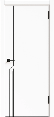 Дверь межкомнатная Geometrica  DM 1 ДГ 70x200 ABS (айс/черный с 4-х сторон)