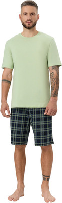 Комплект домашней одежды Mark Formelle 591044 (р.104-94-182/188, светло-зеленый/клетка на черном)
