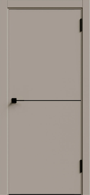 Дверь межкомнатная Geometrica  KM 1 ДГ 60x200 ABS (крим/черный с 4-х сторон молдинг)