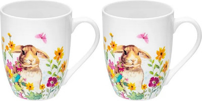 Набор кружек Elan Gallery Кролик в цветочном поле / 880249