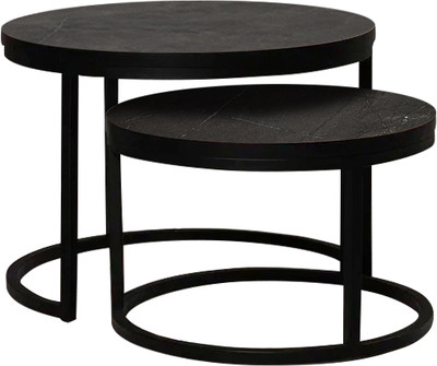 Комплект журнальных столиков Мир стульев №6 (черный муар/каспий срез камня)