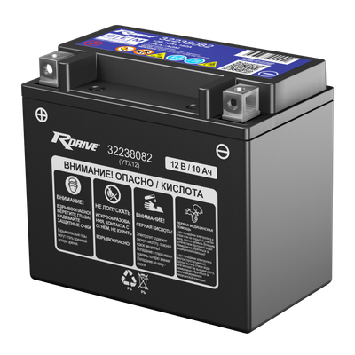 Мотоаккумулятор RDrive AGM (1) вспомогательный 180A YTX12 / 32238082 (10А/ч, Volvo)