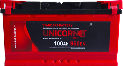 Автомобильный аккумулятор UnicorN RED (0) 850A L5 / 6СТ-100 (100А/ч)