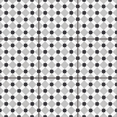 Плитка Staro Pre-cut Rondo Grey (Black joint) Matt 25718140 (600x600)