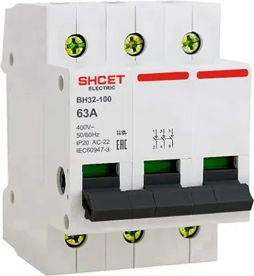 Выключатель нагрузки SHCET ВН32-100 3Р 100А / S0000350