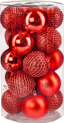 Набор шаров новогодних Ausini V5055 (красный, 20шт)