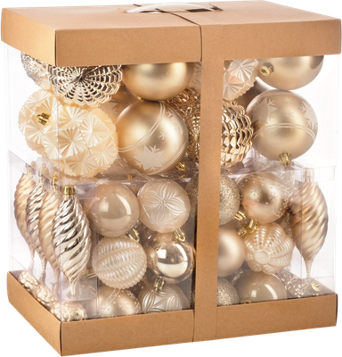 Набор шаров новогодних Ausini XK-041 (шампань, 78шт)