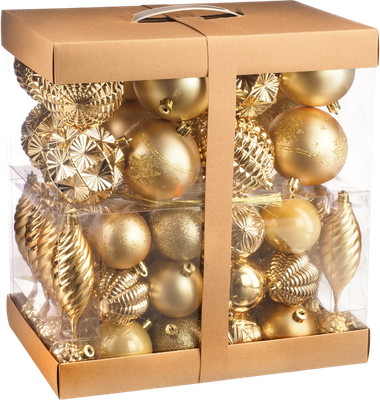 Набор шаров новогодних Ausini XK-043 (золотой, 78шт)