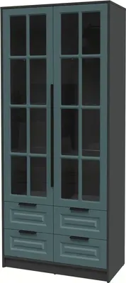 Шкаф с витриной Интерлиния  Концепт КТ-ШВ2 Деко (антрацит/верде)